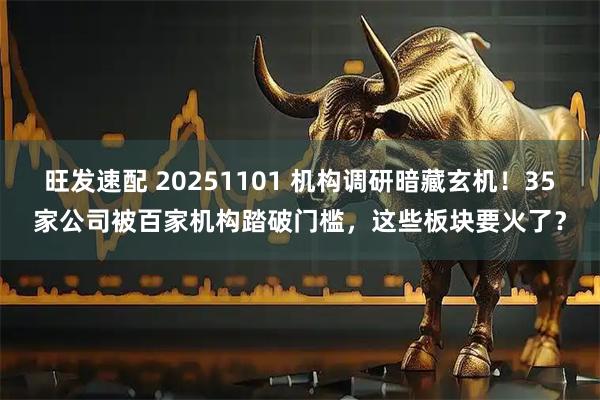 旺发速配 20251101 机构调研暗藏玄机!35家公司被百家机构踏破门槛,这些板块要火了?